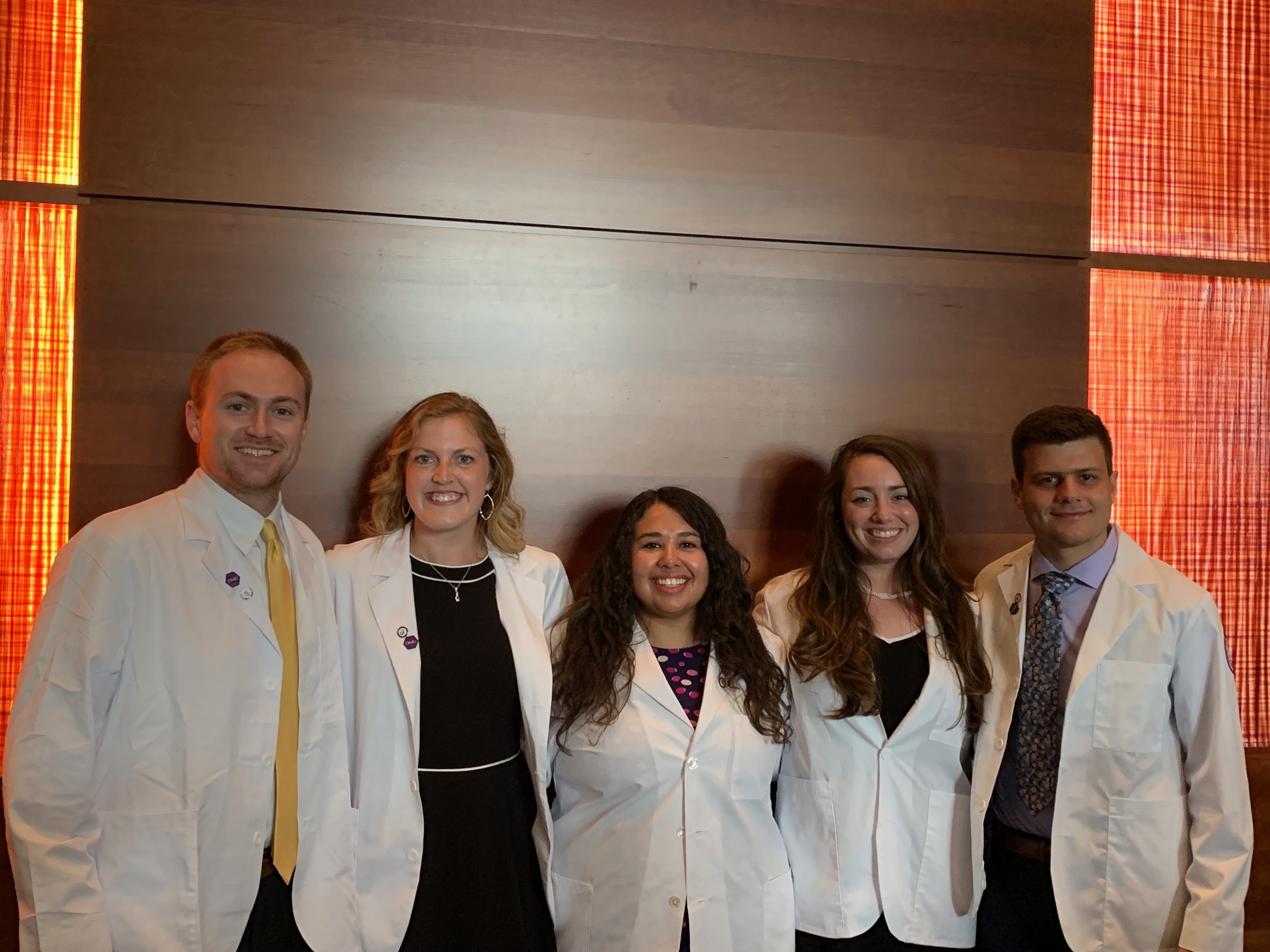 One-Year Master's Alumni who are becoming Doctors at Des Moines University, pictured is the White Coat Ceremony