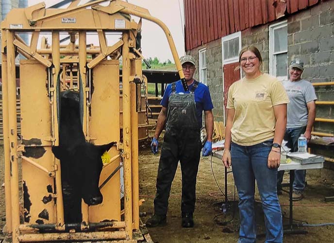 Callie Henrich with cow