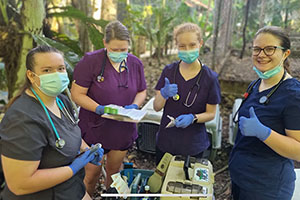 Veterinary students in the field