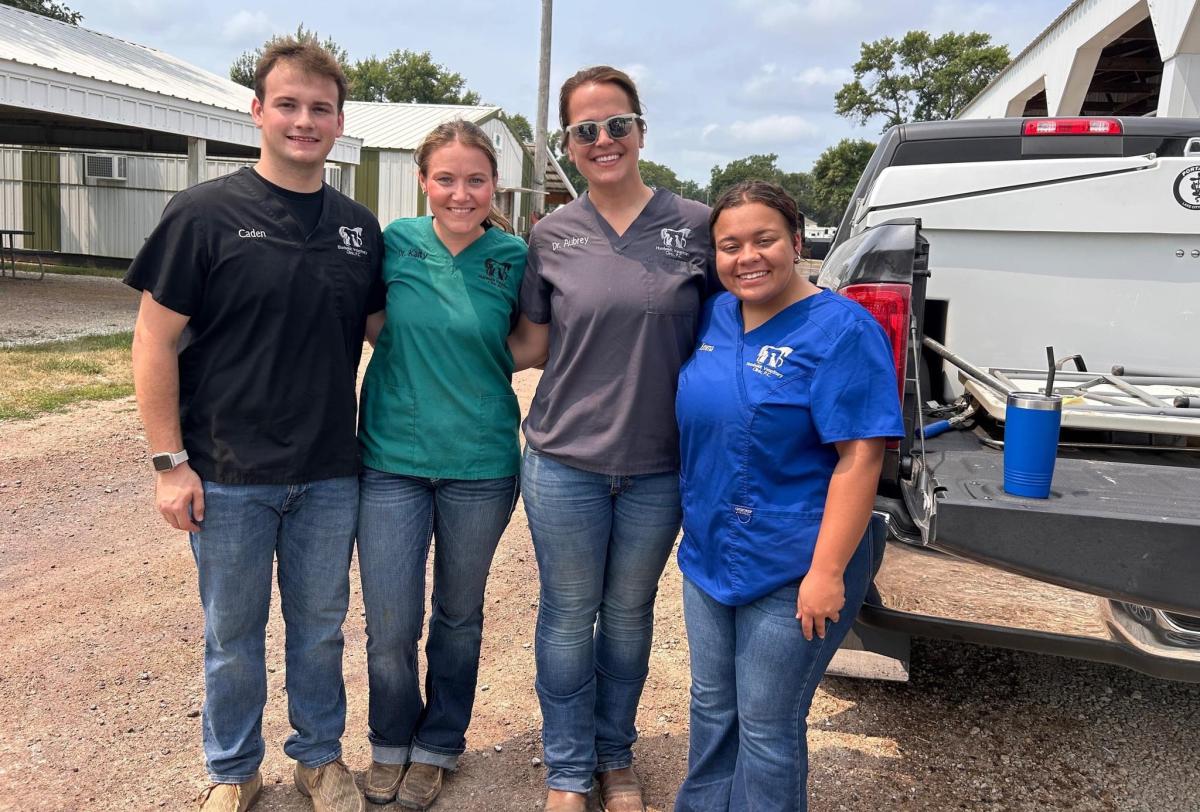 Emma Mannery with Humboldt Veterinary Clinic team