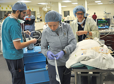 Dr. Morgan Murphy prepping for surgery