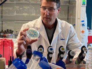 Dr. Mike Roof in the lab