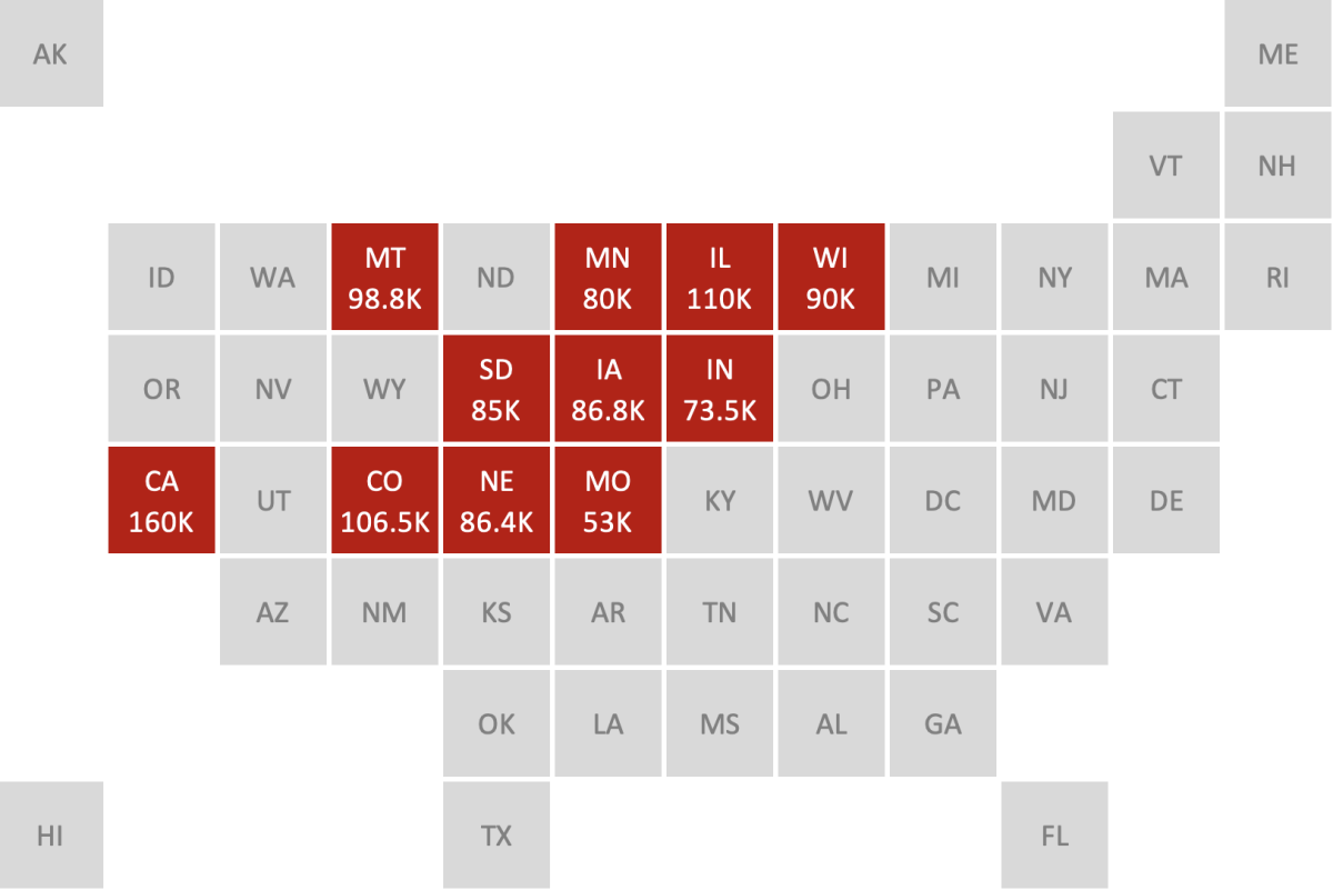 2022 Clinical Practice Salary by Location Map