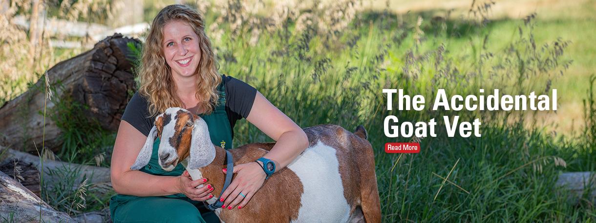 Dr. Michelle Buckley with goat