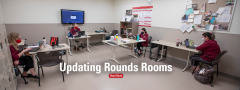 Students in Rounds Room - LVMC Updated Rounds Rooms story