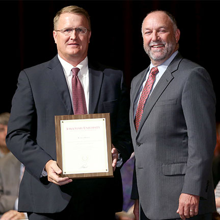 Dr. Pat Halbur and President Leath