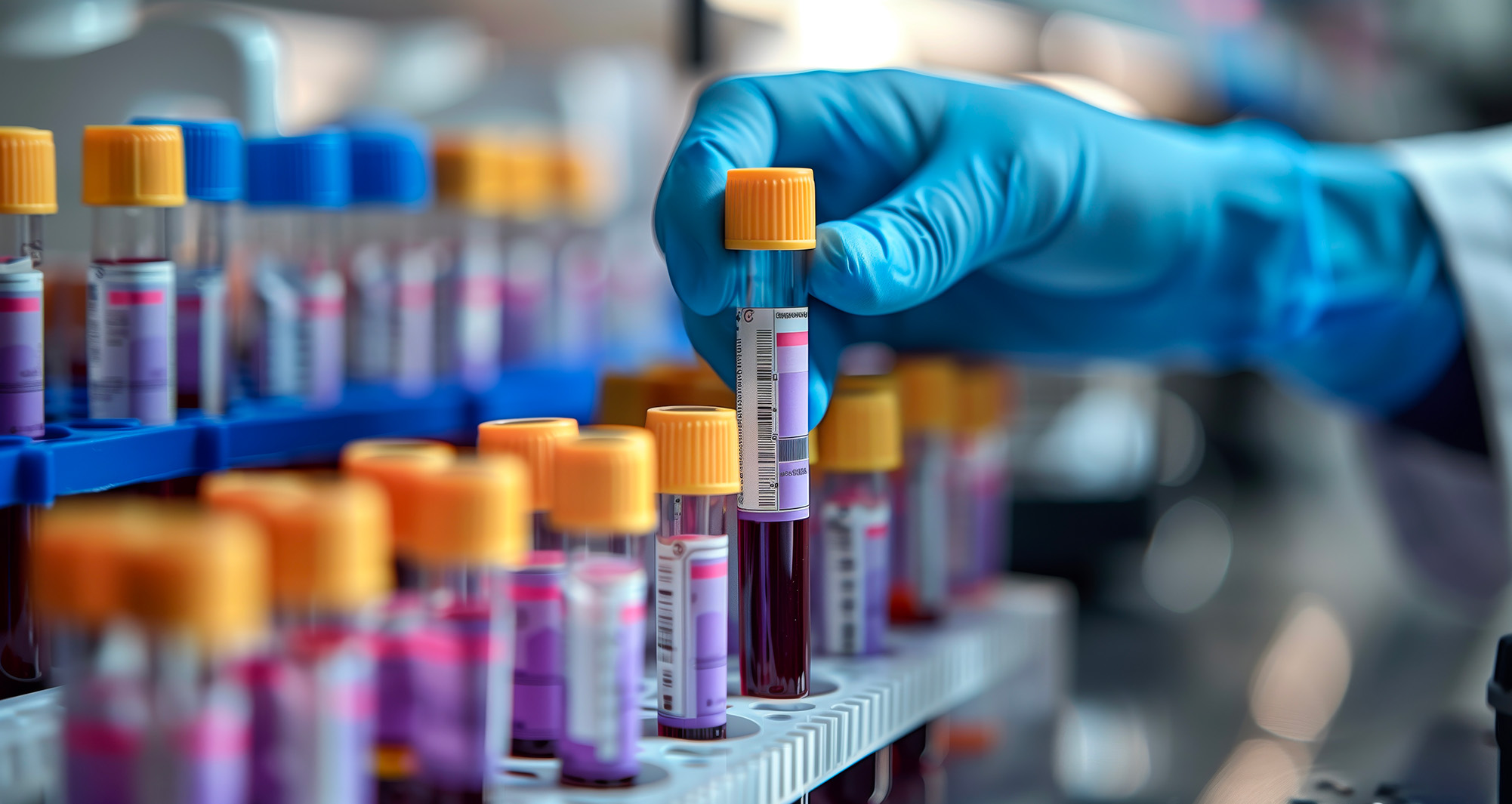 blood samples in tray